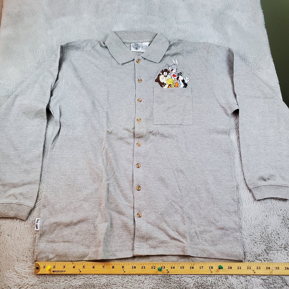 VTG Acme Clothing Co Button Down Shirt Mens L Looney Tunes Embroidered Pocket